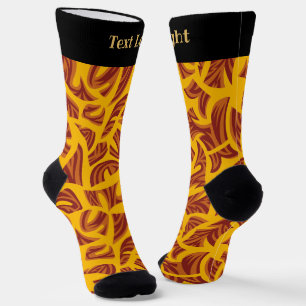Ethnic Tribal Pattern Orange Brown Yellow Socks