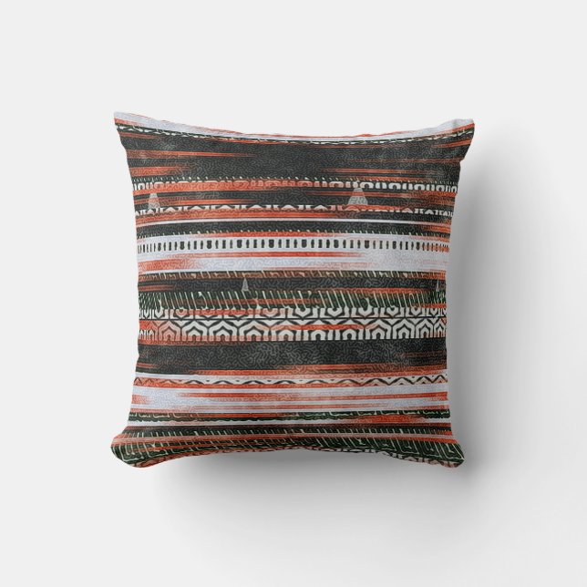 Ethnic tribal stripes: rug design. cushion (Front)