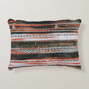 Ethnic tribal stripes: rug design. decorative cushion