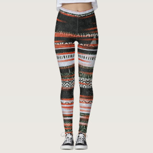 Ethnic tribal stripes: rug design. leggings
