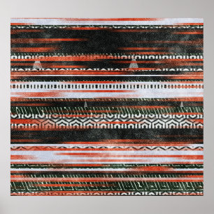 Ethnic tribal stripes: rug design. poster
