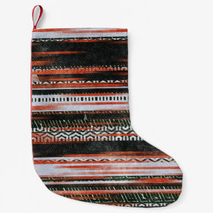 Ethnic tribal stripes: rug design. small christmas stocking
