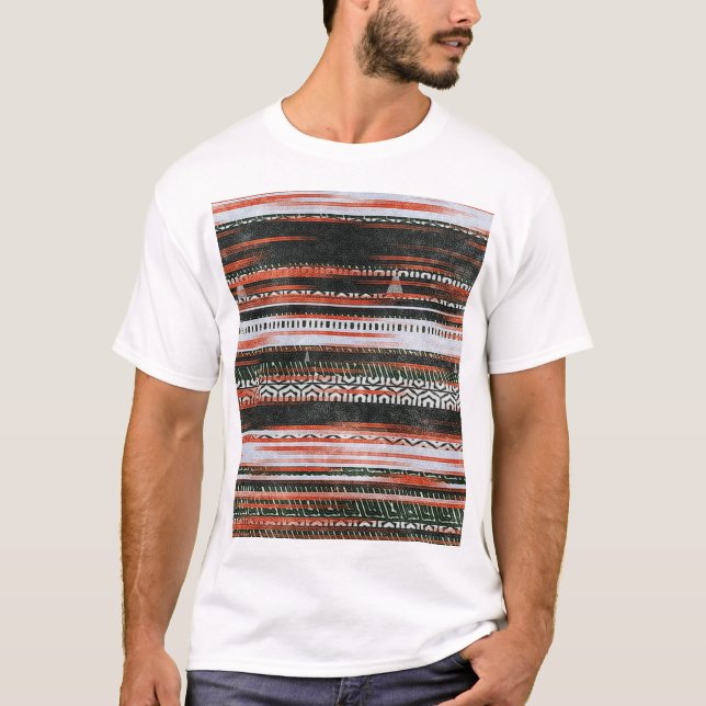 Ethnic tribal stripes: rug design. T-Shirt (Front)