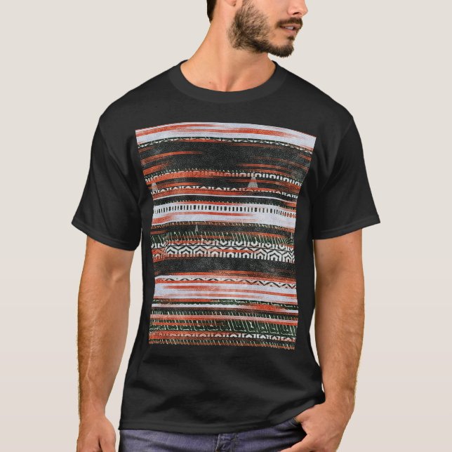 Ethnic tribal stripes: rug design. T-Shirt (Front)