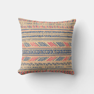 Ethnic tribal vintage seamless pattern cushion