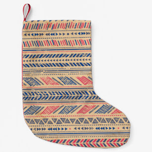 Ethnic tribal vintage seamless pattern small christmas stocking