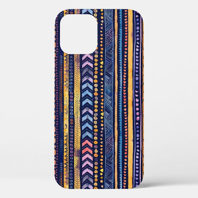 Ethnic Tribal Watercolor Dark Pattern Case-Mate iPhone Case (Back)