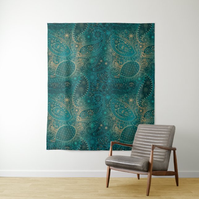 Ethnic turquoise Tapestry (In Situ)
