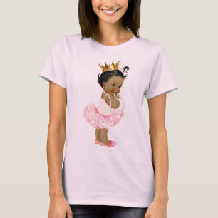 Ethnic Tutu Ballerina Baby Princess and Pearls T-Shirt