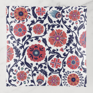 Ethnic Uzbek Suzani Middle Eastern pattern  Trinket Trays