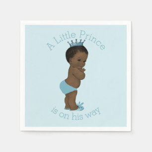 Ethnic Vintage Little Prince Baby Shower Blue Napkin