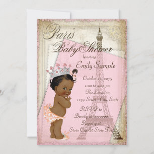 Ethnic Vintage Paris Baby Shower Invitation