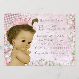 Ethnic Vintage Pink Baby Shower Invitation