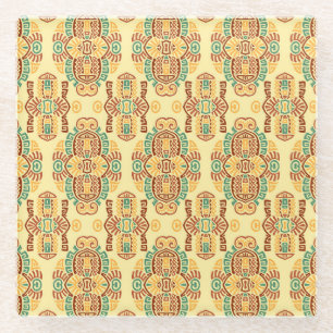 Ethnic Vintage Trend: Bohemian Seamless Tile Glass Coaster