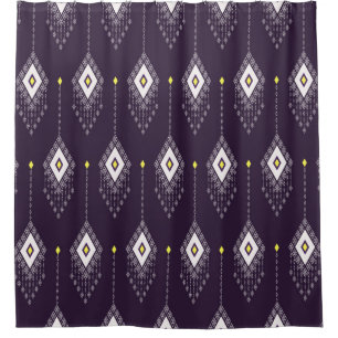 Ethnic with rhombus geometric shape seamless patte shower curtain