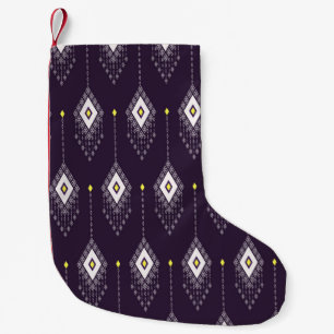 Ethnic with rhombus geometric shape seamless patte small christmas stocking