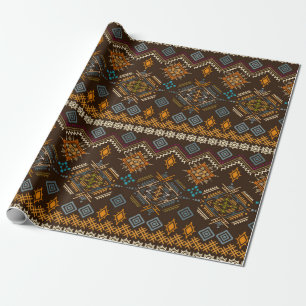 Ethno seamless pattern. Ethnic boho ornament. Trib Wrapping Paper