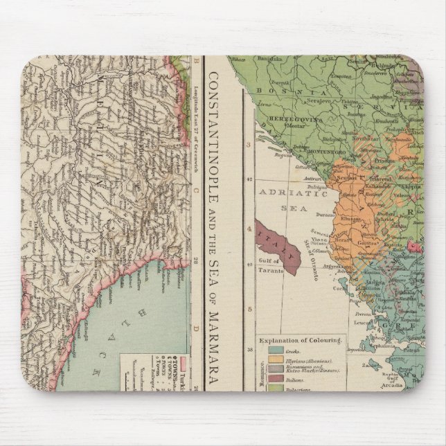 Ethnog Balkan Peninsula, Constantinople Mouse Mat (Front)