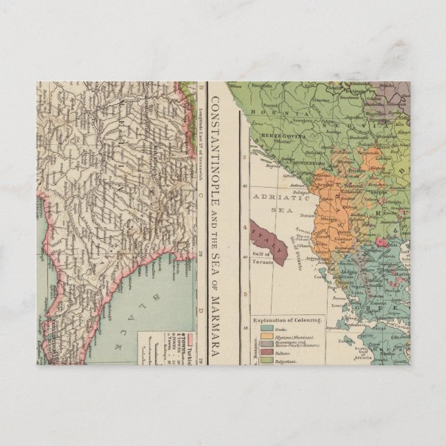 Ethnog Balkan Peninsula, Constantinople Postcard (Front)