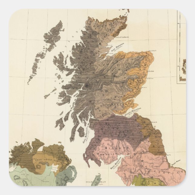 Ethnographic, Gt Brit, Ireland Square Sticker (Front)