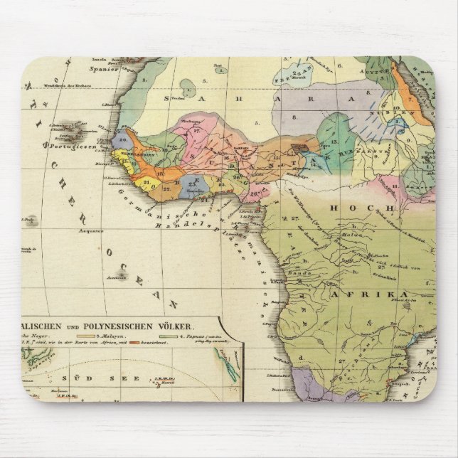 Ethnographic Map of Africa Mouse Mat (Front)