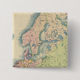 Ethnographic map of Europe 15 Cm Square Badge