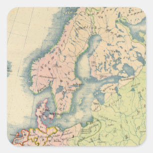 Ethnographic map of Europe Square Sticker