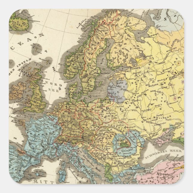 ethnographic map of Europe Square Sticker (Front)