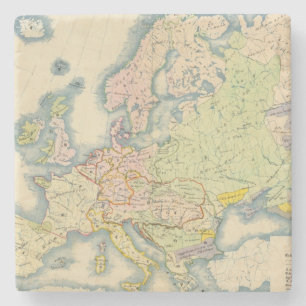 Ethnographic map of Europe Stone Coaster