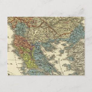 Ethnographic Map of Ottoman Empire Postcard