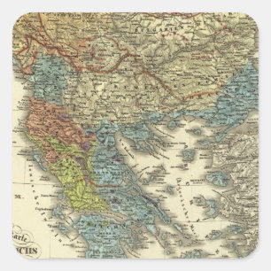 Ethnographic Map of Ottoman Empire Square Sticker