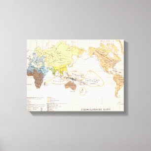 Ethnographic Map of the World Canvas Print