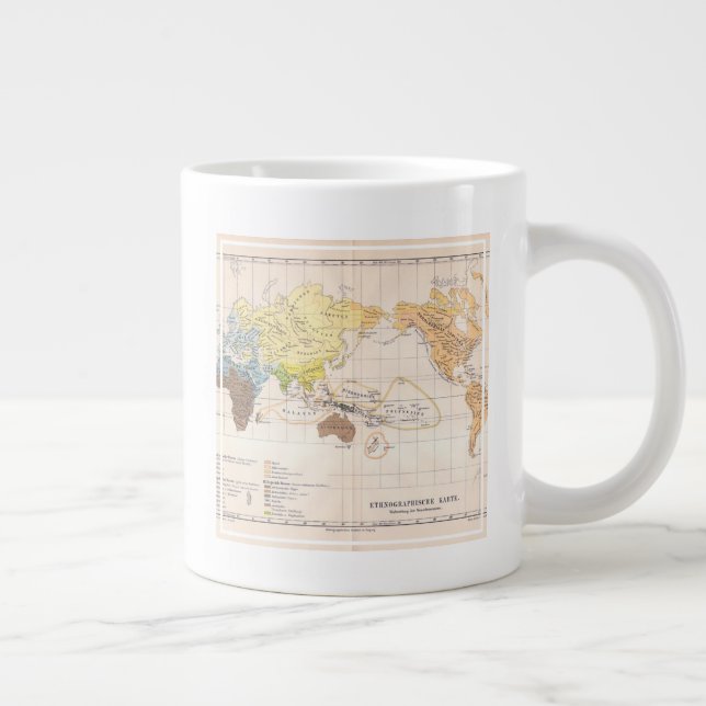 Ethnographic Map of the World Large Coffee Mug (Right)