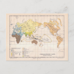 Ethnographic Map of the World Postcard