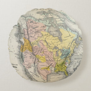 Ethnographs of North America Round Cushion