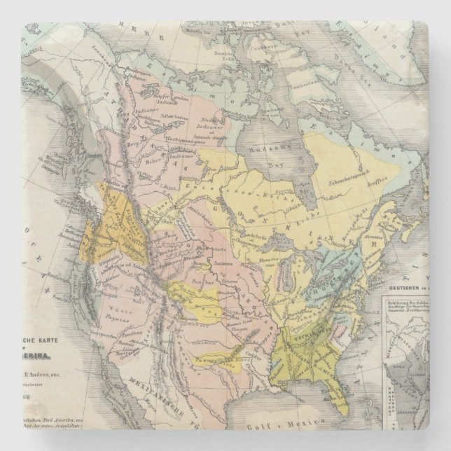 Ethnographs of North America Stone Coaster (Front)