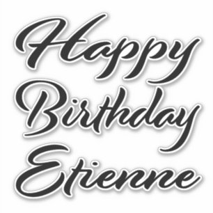 Etienne name first name black Sticker birthday