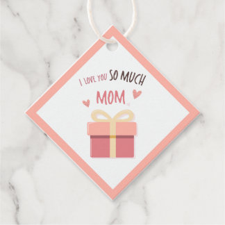 Etiqueta de regalo de diamante de mamá rosa suave  favour tags