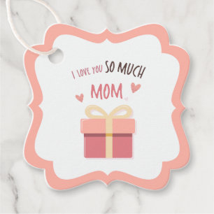 Etiqueta de regalo de mamá rosada para el día de l favour tags