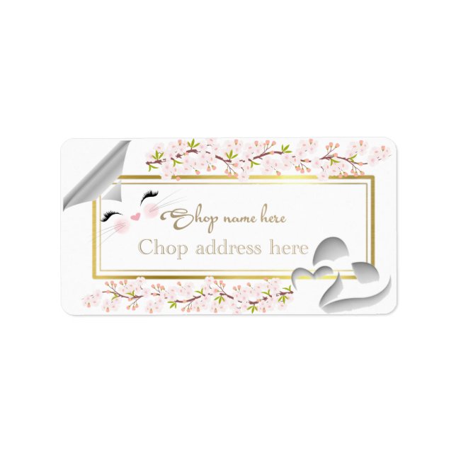 Etiqueta de remitente con corazones label (Front)