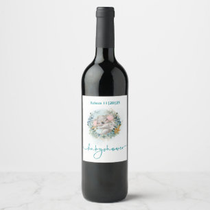Etiqueta para botella vino Baby Shower Baby Koala Wine Label