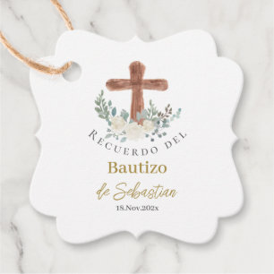 Etiqueta para recuerdos de Bautizo Favour Tags