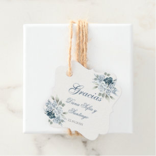 Etiquetas Blue de Boda para recuerdos Favour Tags