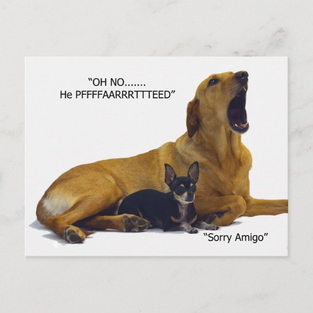 Etiquette is to blame the dog postcard (Front)