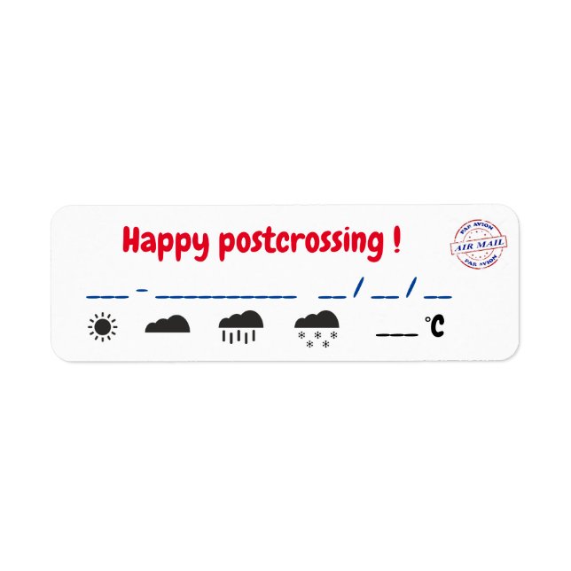 Etiquettes postcrossing complètes (Front)