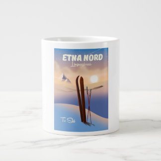 Etna Nord Linguaglossa Ski poster Large Coffee Mug