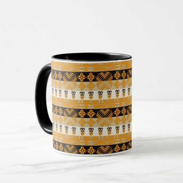Etnic African Tribal Stripes Pattern Mug (Front Left)