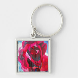 Etoile de Holland modern rose original art Key Ring