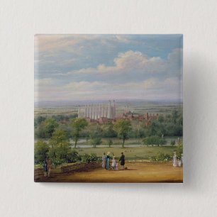 Eton College from the terrace of Windsor Castle 15 Cm Square Badge