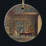 Eton College Library, from 'History of Eton Colleg Ceramic Tree Decoration<br><div class="desc">Image:121731  Eton College Library,  from 'History of Eton College',  part of 'History of the Colleges',  engraved by William James Bennett (1787-1844) pub. by R. Ackermann,  1816 (aquatint). Mackenzie,  Frederick (c.1788-1854) (after). Private Collection,  The Stapleton Collection.  Art,  Fine Art.</div>